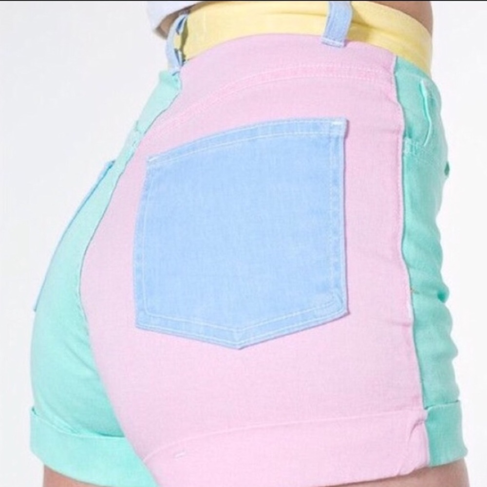 AA high waisted color block shorts 28/29